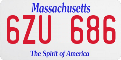 MA license plate 6ZU686