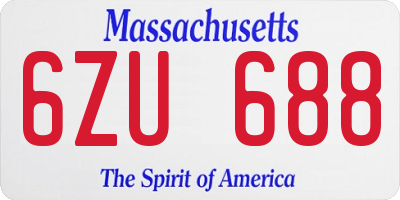 MA license plate 6ZU688