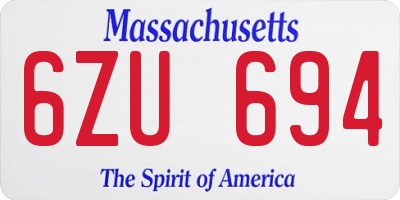 MA license plate 6ZU694