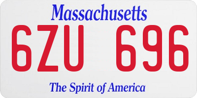 MA license plate 6ZU696