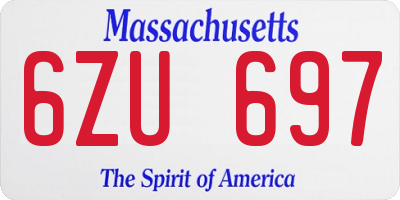 MA license plate 6ZU697