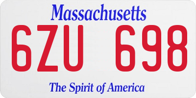 MA license plate 6ZU698
