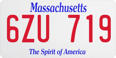 MA license plate 6ZU719