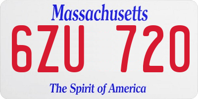 MA license plate 6ZU720