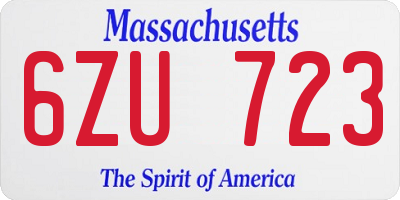 MA license plate 6ZU723