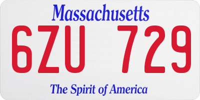 MA license plate 6ZU729