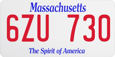 MA license plate 6ZU730