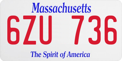 MA license plate 6ZU736