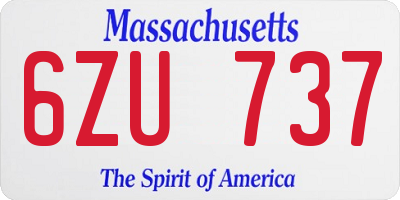 MA license plate 6ZU737