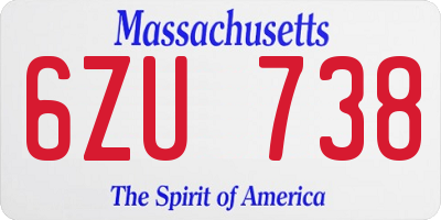 MA license plate 6ZU738