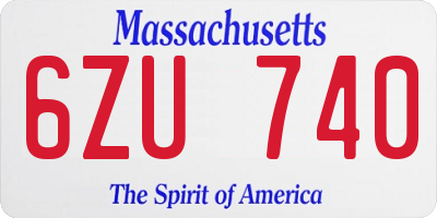 MA license plate 6ZU740
