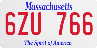 MA license plate 6ZU766