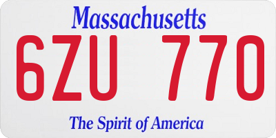 MA license plate 6ZU770
