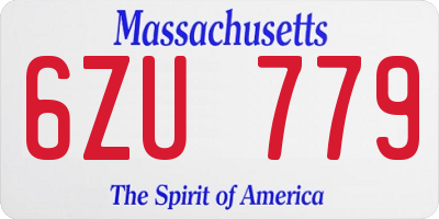 MA license plate 6ZU779