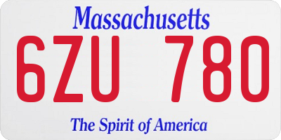 MA license plate 6ZU780