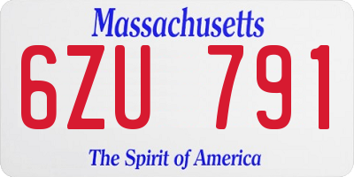 MA license plate 6ZU791