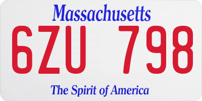 MA license plate 6ZU798