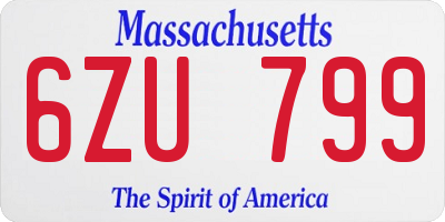 MA license plate 6ZU799
