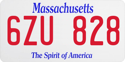 MA license plate 6ZU828