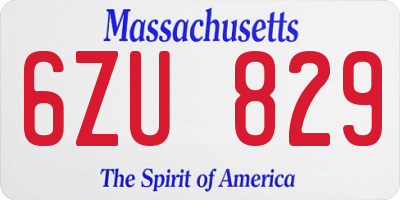 MA license plate 6ZU829