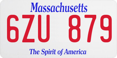 MA license plate 6ZU879