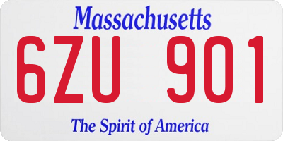 MA license plate 6ZU901