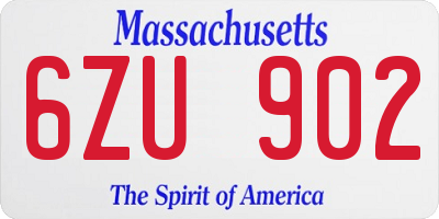 MA license plate 6ZU902