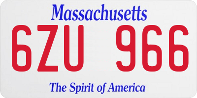 MA license plate 6ZU966