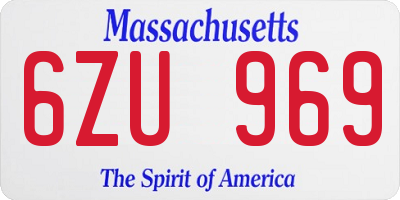 MA license plate 6ZU969
