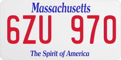 MA license plate 6ZU970