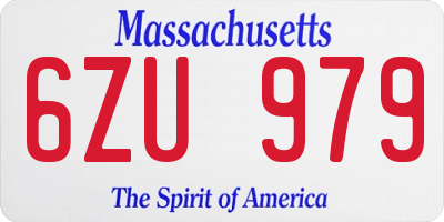 MA license plate 6ZU979