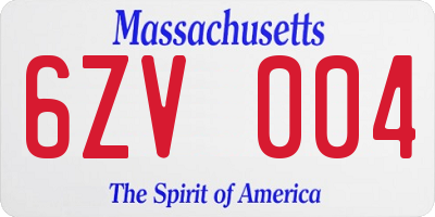 MA license plate 6ZV004