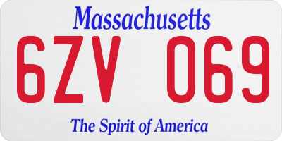 MA license plate 6ZV069