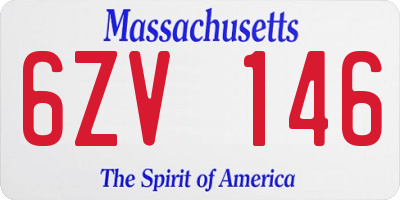 MA license plate 6ZV146