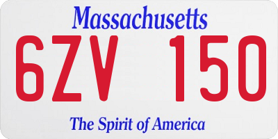 MA license plate 6ZV150