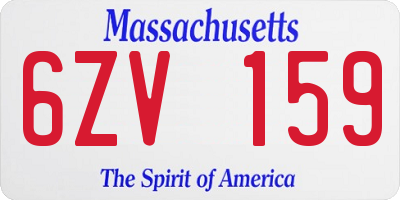 MA license plate 6ZV159