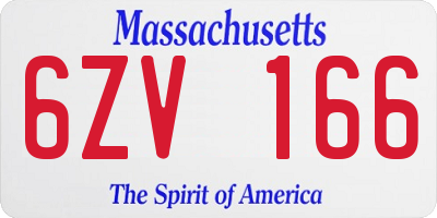 MA license plate 6ZV166
