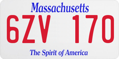 MA license plate 6ZV170
