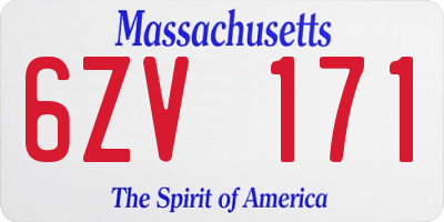 MA license plate 6ZV171