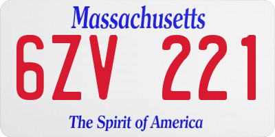 MA license plate 6ZV221