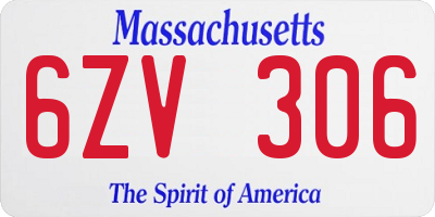 MA license plate 6ZV306