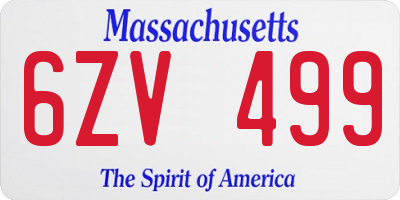 MA license plate 6ZV499