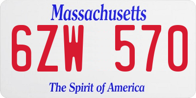 MA license plate 6ZW570
