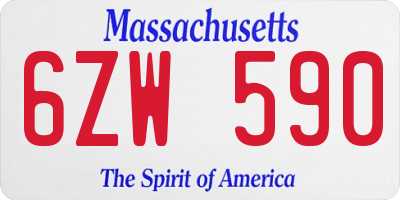 MA license plate 6ZW590