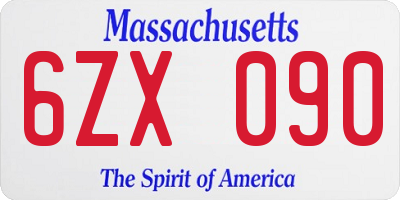 MA license plate 6ZX090