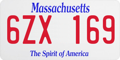 MA license plate 6ZX169