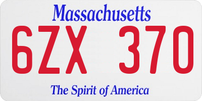 MA license plate 6ZX370