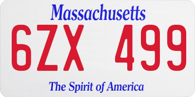 MA license plate 6ZX499