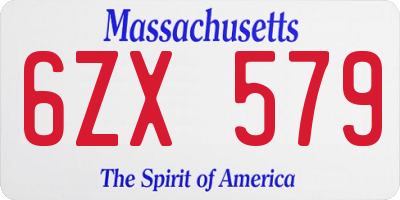 MA license plate 6ZX579