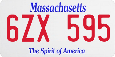 MA license plate 6ZX595